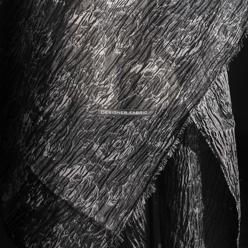 웨딩 드레스에 대한 블랙 로즈 자카드 천 크리 에이 티브 텍스처 디자인 패브릭 에 대한 DIY 수제 패브릭